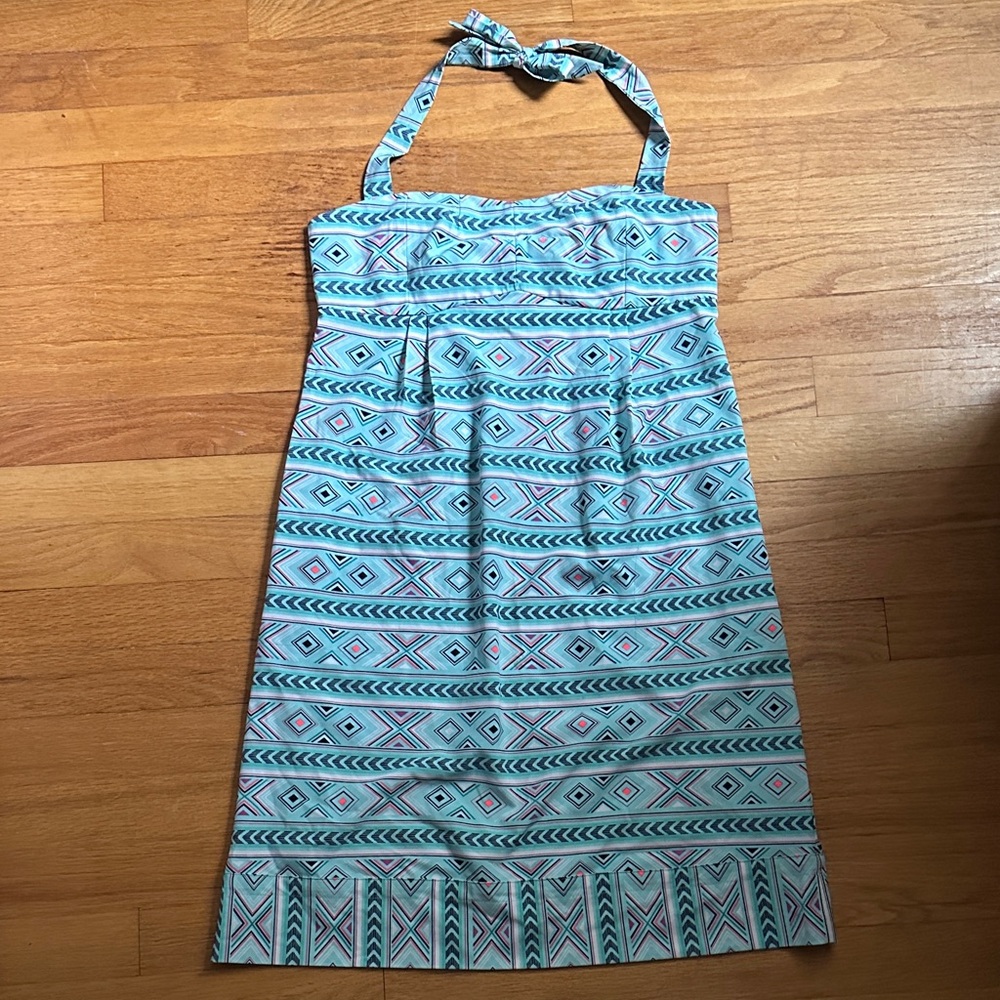 Carve Designs Halter Dress - Blue and Pink Pattern